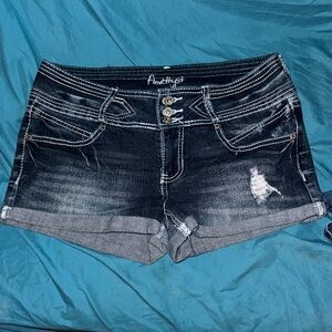Amethyst Jeans Women's Dark Blue Denim Shorts